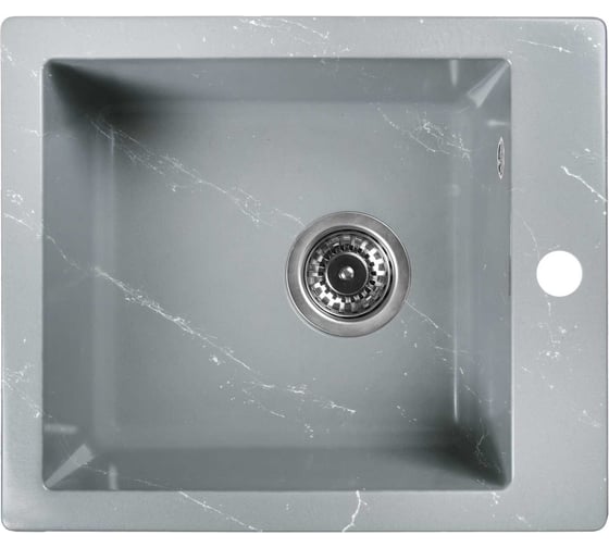 Изображение товара Мойка для кухни из искусственного камня WISENT мрамор серо-белый (беларусь) 480x410x220 WA10-17/WGER013