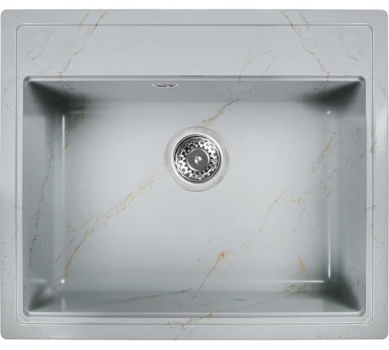 Изображение товара Мойка для кухни из искусственного камня WISENT мрамор серо-золотой (беларусь) 515x595x200 WA12-15/WGER013