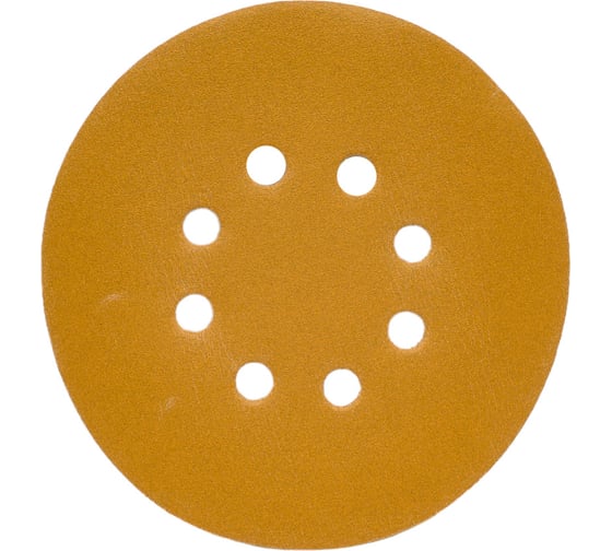 Изображение товара Диск абразивный с липучкой Sandpaper (yellow) 150 мм, 8 отверстий, P240, 5 шт BRUSHTEX 150Y8-240