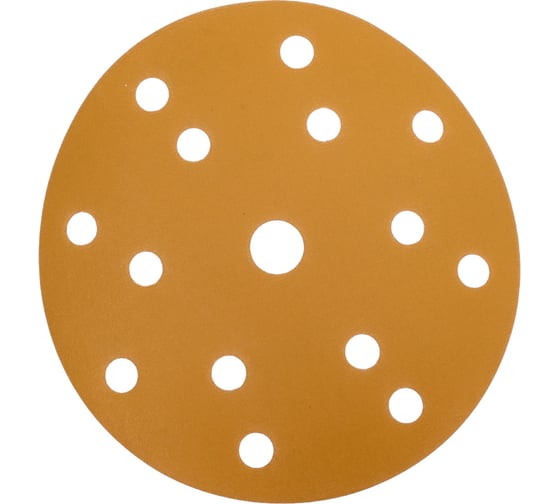 Изображение товара Диск абразивный с липучкой Sandpaper (yellow) 150 мм, 15 отверстий, P600, 5 шт BRUSHTEX 150Y15-600