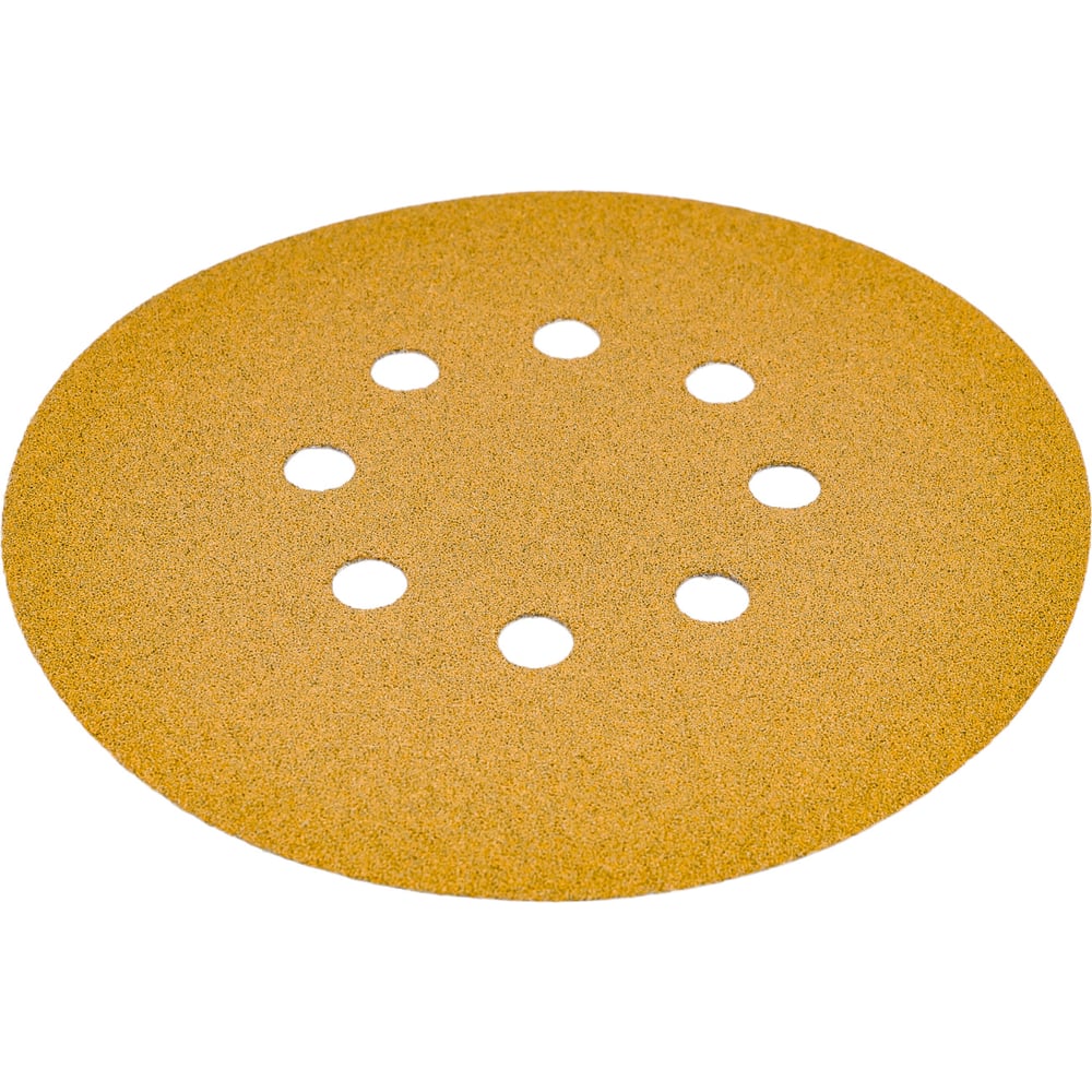 Изображение товара Диск абразивный с липучкой Sandpaper (yellow) 150 мм, 8 отверстий, P80, 5 шт BRUSHTEX 150Y8-80