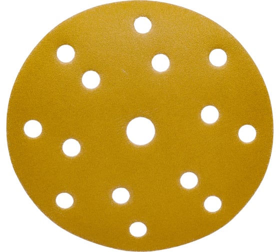 Изображение товара Диск абразивный с липучкой Sandpaper (yellow) 150 мм, 15 отверстий, P240, 5 шт BRUSHTEX 150Y15-240