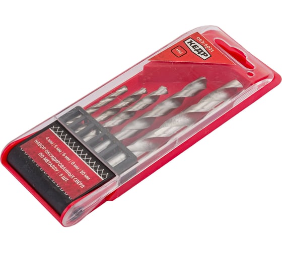 Изображение товара Сверла по металлу набор 5 шт. 4-5-6-8-10 мм Кедр 28119