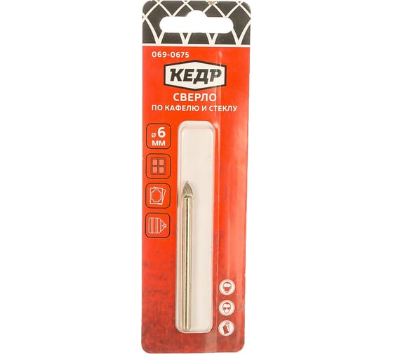 Изображение товара Сверло по кафелю и стеклу 6 мм Кедр 28126