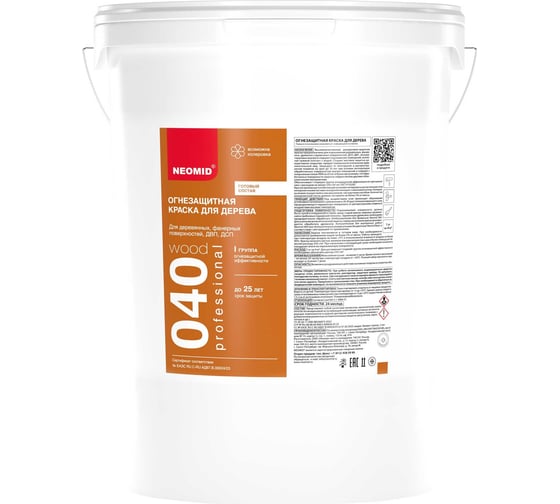 Изображение товара Огнезащитная краска для древесины NEOMID 25 кг Н-ОгнКраска/3в1-25
