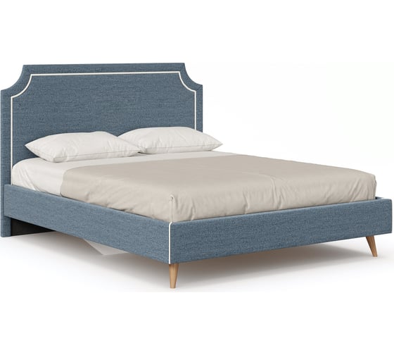 Изображение товара Кровать Любимый дом Николь 1600 мягкая синий/молочный, ткань Beatto Plan-1 1051/1062 ЛД 600.530.000