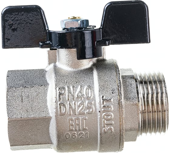 Изображение товара Кран шаровой полнопроходной STOUT 1 ВР/НР ручка бабочка SVB-0004-200025 RG00938T5RJD1P