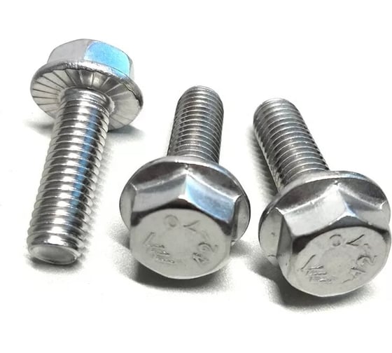 Изображение товара Болт DINFIX DIN 6921 с шестигранной головкой с фланцем с зазубринами 6x40 А2 нержав. сталь (2 шт) 00-0004100