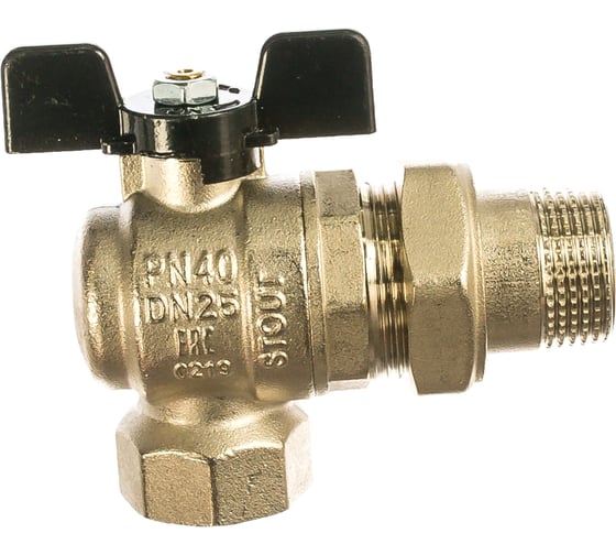 Изображение товара Шаровой угловой кран с американкой STOUT ВН 1 SVB-0008-200025 RG00938T5RMMA7