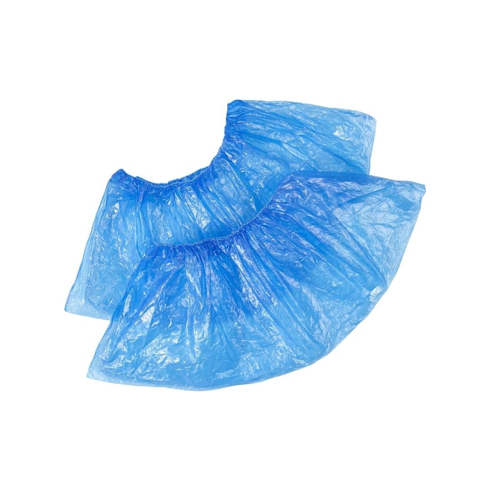 Изображение товара Одноразовые бахилы из полиэтилена синего цвета 50 пар kg 0.18