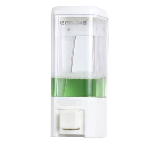 Изображение товара Диспенсер для жидкого мыла ЛАЙМА наливной, 0,48 л, ABS пластик, белый, 605052