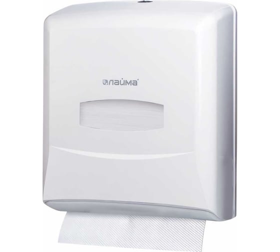Изображение товара Диспенсер для полотенец ЛАЙМА PROFESSIONAL,ZZ,белый, ABS-пластик, 601426