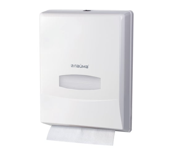 Изображение товара Диспенсер для полотенец ЛАЙМА PROFESSIONAL Interfold, белый, ABS-пластик, 601425