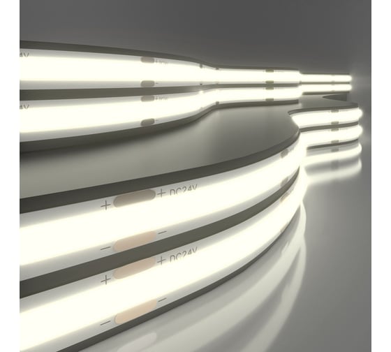 Изображение товара Светодиодная лента Elektrostandard 480led 14w ip20 4200k дневной белый, 5м cob 24v 480led 14w ip20 a065581