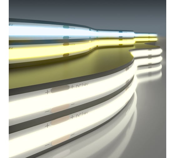 Изображение товара Светодиодная лента Elektrostandard 576led 13w ip20 mix 3300/6500 теплый белый/холодный белый, 5м cob 24v 576led 13w ip20 a065579