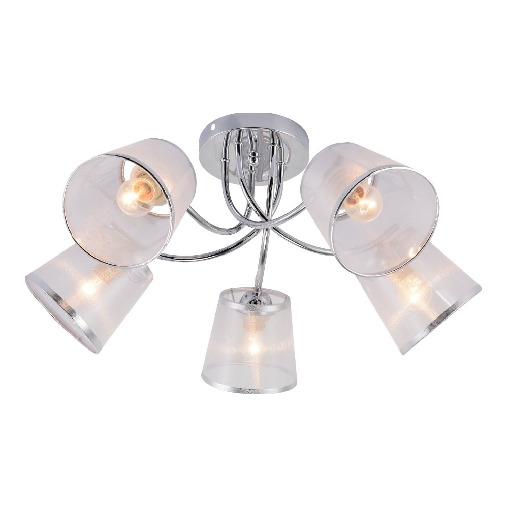 Изображение товара Люстра Rivoli Shirley 9167305 с 5 Е27 стиль модерн хром ткань