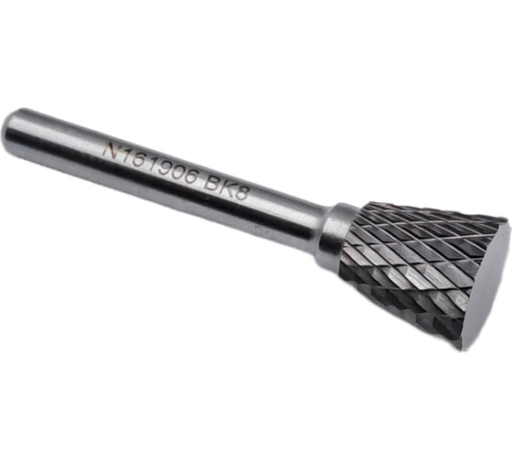 Изображение товара Бор-фреза твердосплавная тип N161906 (обратный конус) 16.0 мм, хвостовик 6 мм, двойная насечка TORNERI Т018451