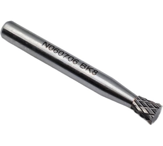 Изображение товара Бор-фреза твердосплавная тип N060706 (обратный конус) 6.0 мм, хвостовик 6 мм, двойная насечка TORNERI Т018447