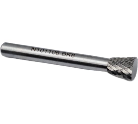 Изображение товара Бор-фреза твердосплавная тип N101106 (обратный конус) 10.0 мм, хвостовик 6 мм, двойная насечка TORNERI Т018449