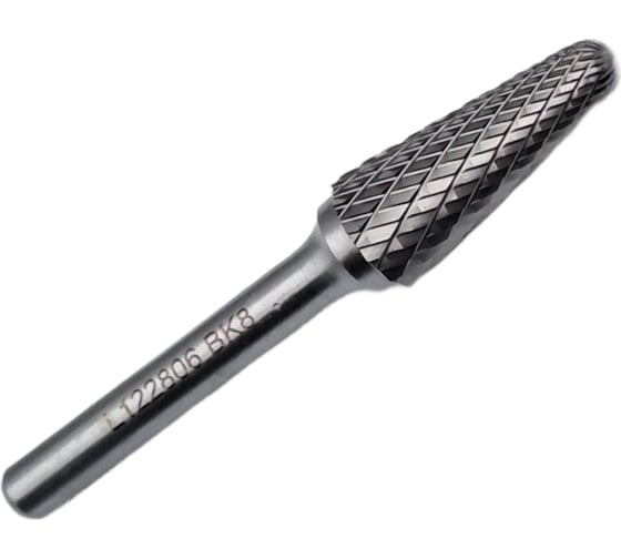 Изображение товара Бор-фреза твердосплавная тип L122806 (коническая с закругленным концом) 12.0 мм, хвостовик 6 мм, двойная насечка TORNERI Т018437