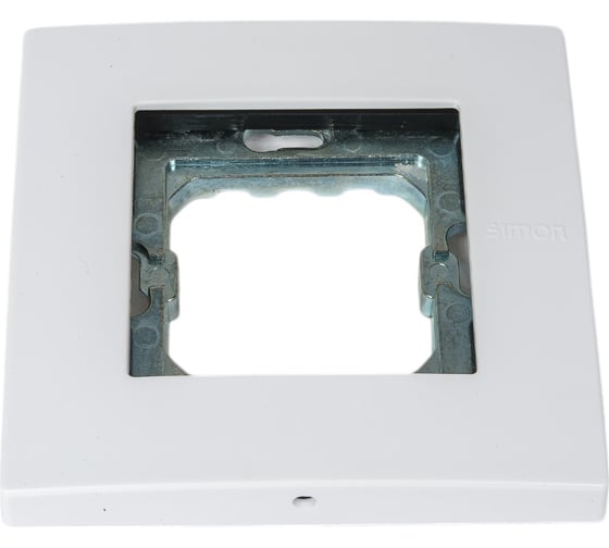 Изображение товара Универсальная рамка Simon 1 пост, суппорт, 100х100мм, IP44, IK07, Scudo, белый 2705610-030