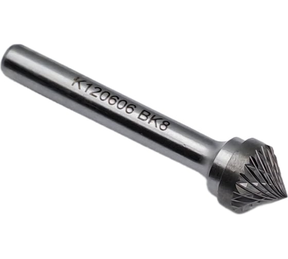 Изображение товара Бор-фреза твердосплавная тип K120606 (коническая) 12.0 мм, хвостовик 6 мм, двойная насечка TORNERI Т018431