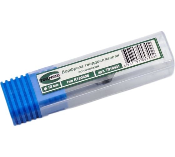 Изображение товара Бор-фреза твердосплавная тип K120606 (коническая) 12.0 мм, хвостовик 6 мм, двойная насечка TORNERI Т018431