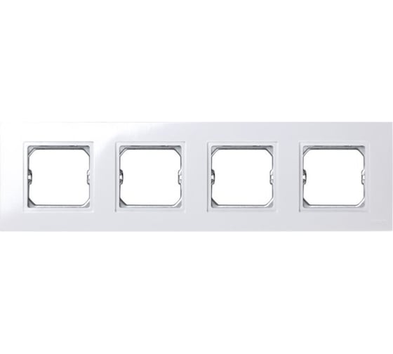 Изображение товара Базовая рамка Simon с вырезом под декоративные вставки, 4 поста, 85х304мм S27 Play, белый 2701640-030