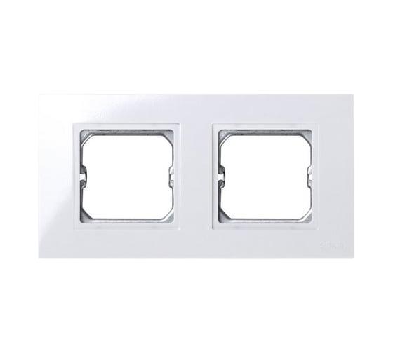 Изображение товара Базовая рамка Simon с вырезом под декоративные вставки, 2 поста, 85х162мм S27 Play, белый 2701620-030