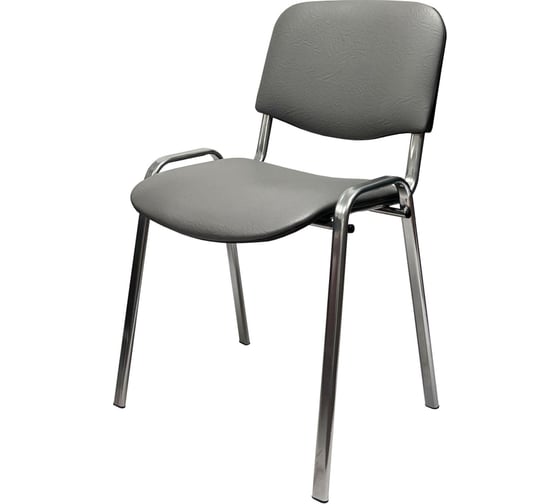 Изображение товара Стул Easy Chair ко rioизо искусственная кожа, серая матовая, тисненная 503, каркас под хром 1905634