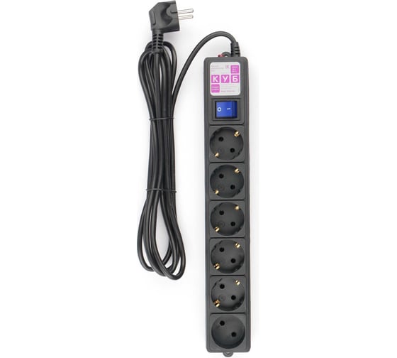 Изображение товара Фильтр-удлинитель Power Cube куб 3,0 м, 6 розеток, черный, 16а/3,5квт, SPG6-B3M