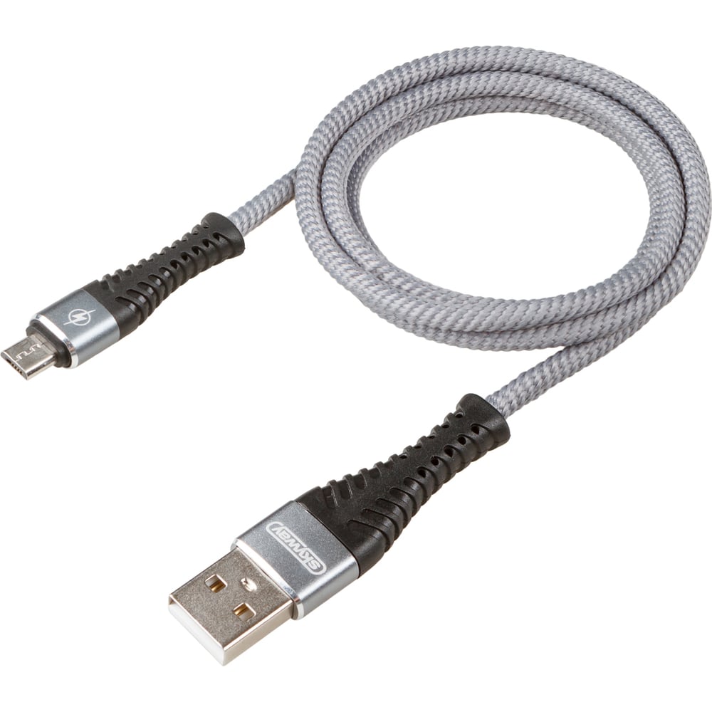 Изображение товара Кабель SKYWAY usb micro usb 10w 1м серый для быстрой зарядки и надежной передачи данных