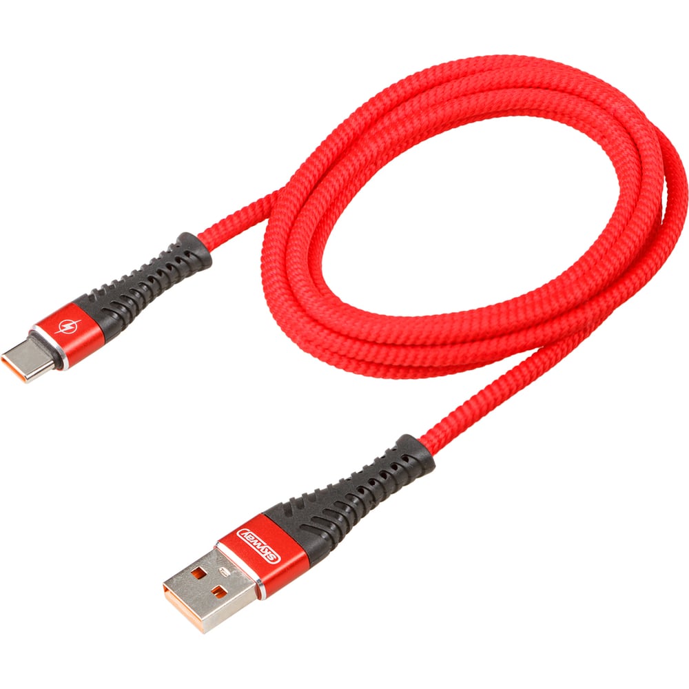 Изображение товара Кабель SKYWAY usb type-c 15w 1,5м мягкая оплетка красный