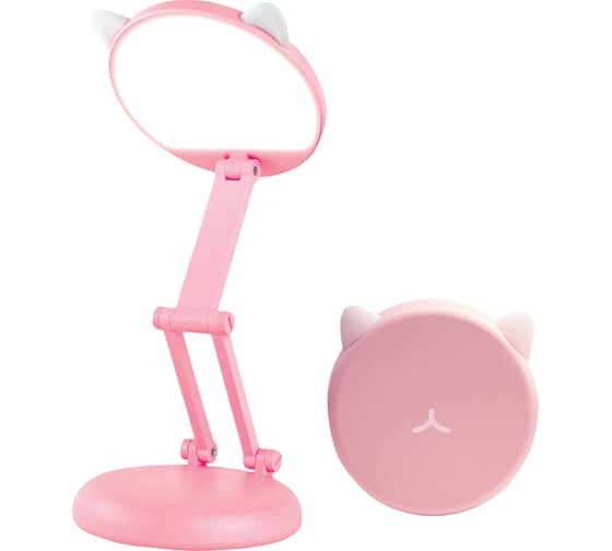 Изображение товара Настольная лампа ФОТОН Китти, складная, аккумуляторная, розовая 25385