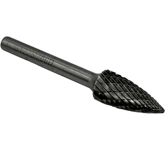 Изображение товара Бор-фреза твердосплавная тип G122506 (сфероконическая с заостренным концом) 12.0 мм, хвостовик 6 мм, двойная насечка TORNERI Т018413