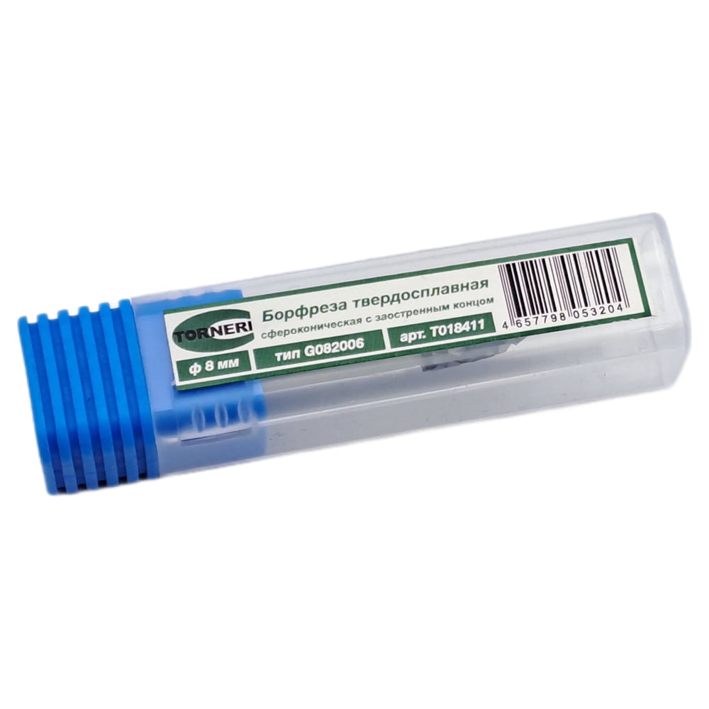 Изображение товара Бор-фреза твердосплавная тип G082006 (сфероконическая с заостренным концом) 8.0 мм, хвостовик 6 мм, двойная насечка TORNERI Т018411