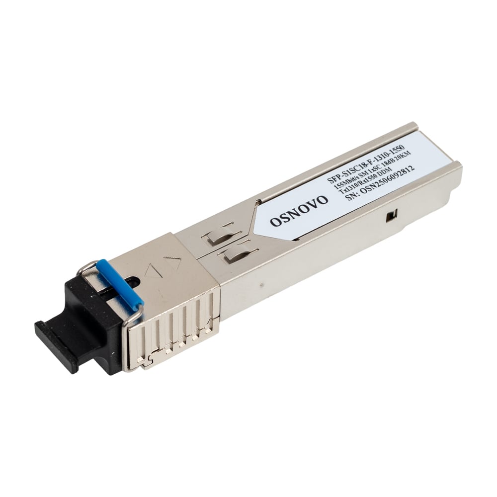 Изображение товара Оптический SFP модуль OSNOVO SFP-S1SC18-F-1310-1550 высокая скорость передачи