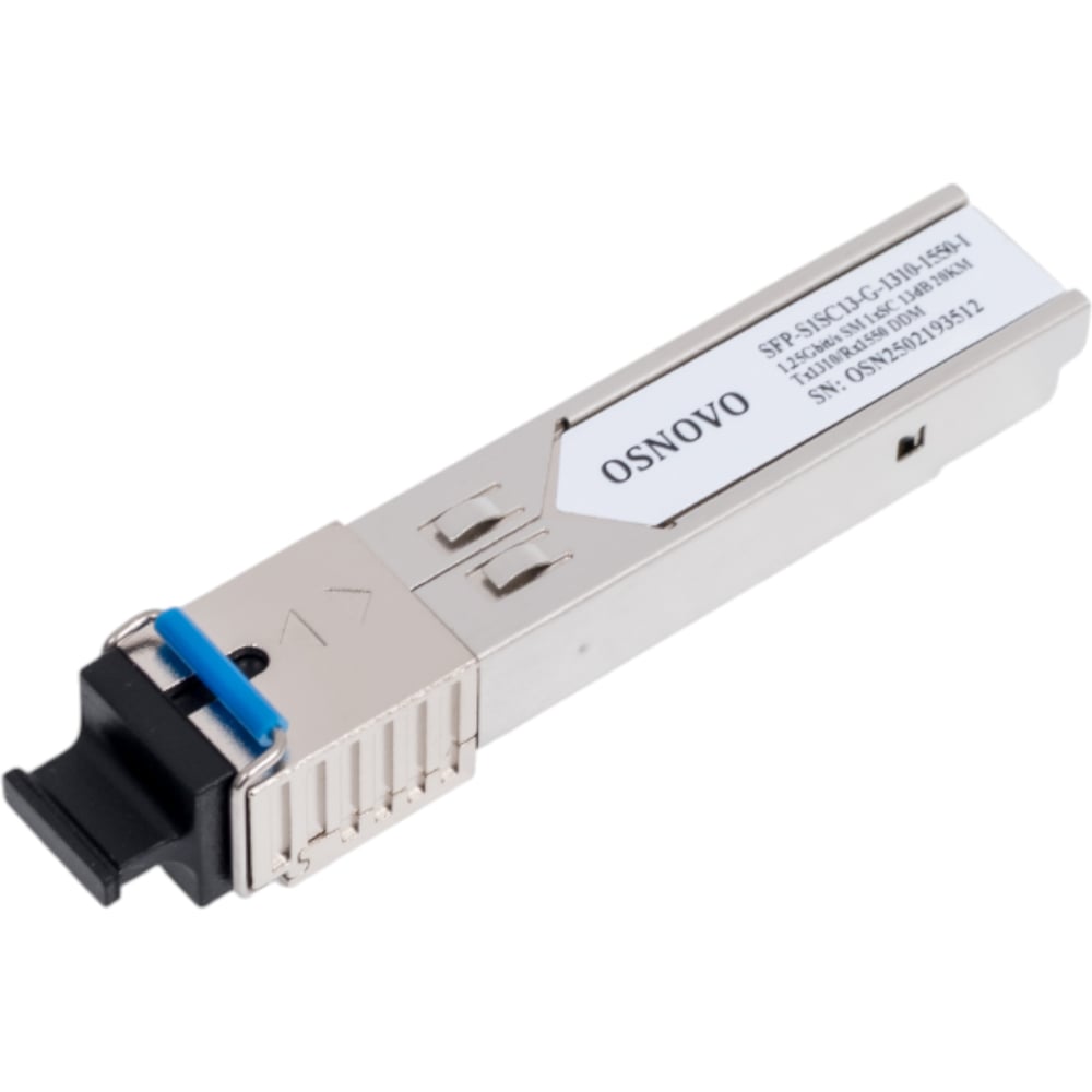 Изображение товара Оптический SFP модуль OSNOVO SFP-S1SC13-G-1310-1550-I промышленный для высокоскоростных соединений