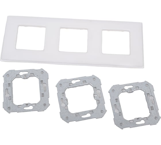 Изображение товара Декоративная рамка Simon 3 поста, +суппорт, S27 Neos, Глянец, белый 27773-30