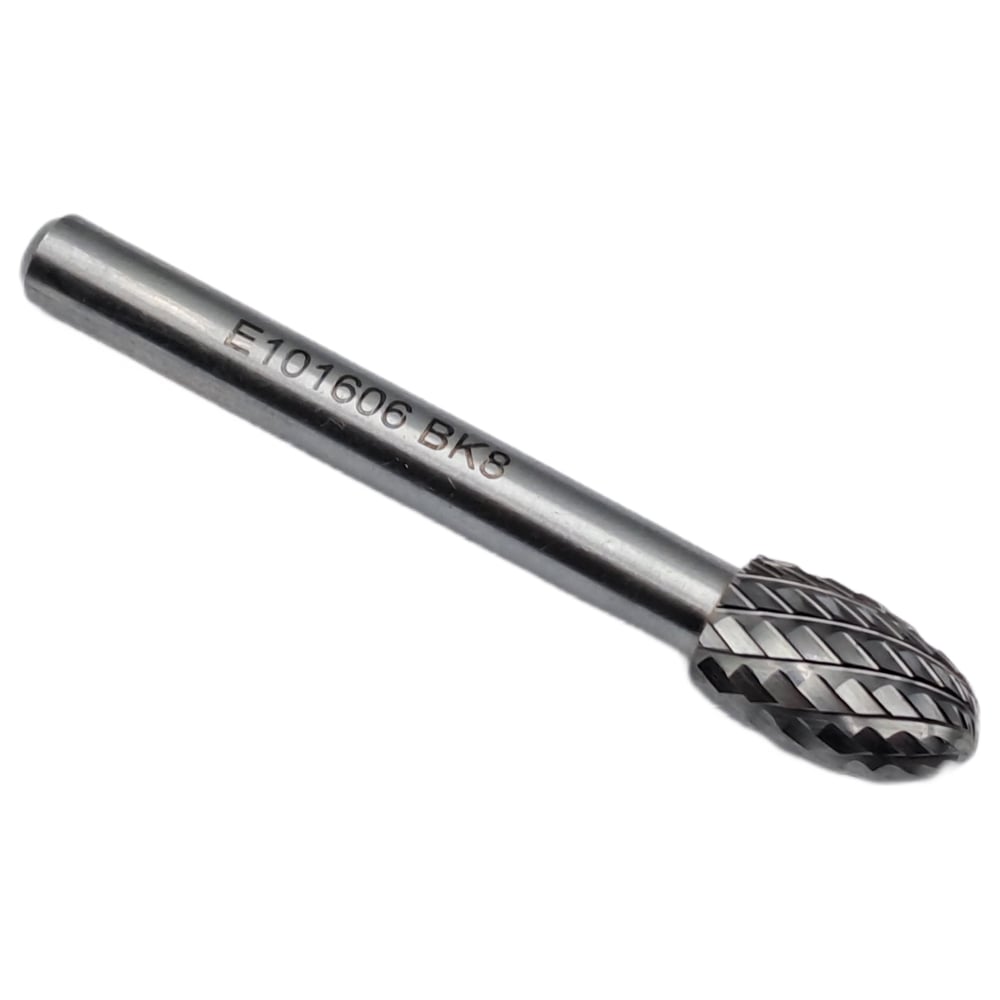 Изображение товара Бор-фреза твердосплавная тип E101606, овальная 10.0 мм, хвостовик 6 мм