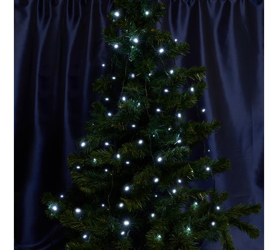 Изображение товара Линейная гирлянда FERON CL44 200 LED 5000К, с эффектом стробов, 20м+1.5м черный шнур, IP65 32976