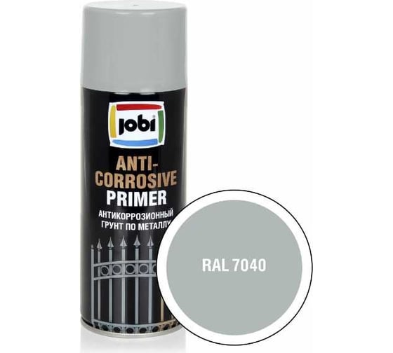 Изображение товара Антикоррозионный грунт по металлу JOBI RAL 7040520 мл 32272