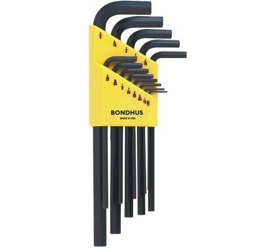 Изображение товара Набор из 13 дюймовых черных ключей BONDHUS L .050-3/8" 12137