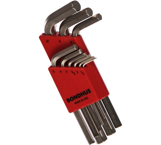 Изображение товара Набор из 9 хромированных ключей BONDHUS S 1.5-10mm 16299
