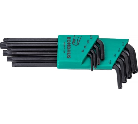 Изображение товара Набор из 8 ключей TORX с отверстием BONDHUS TR9-TR40 32434