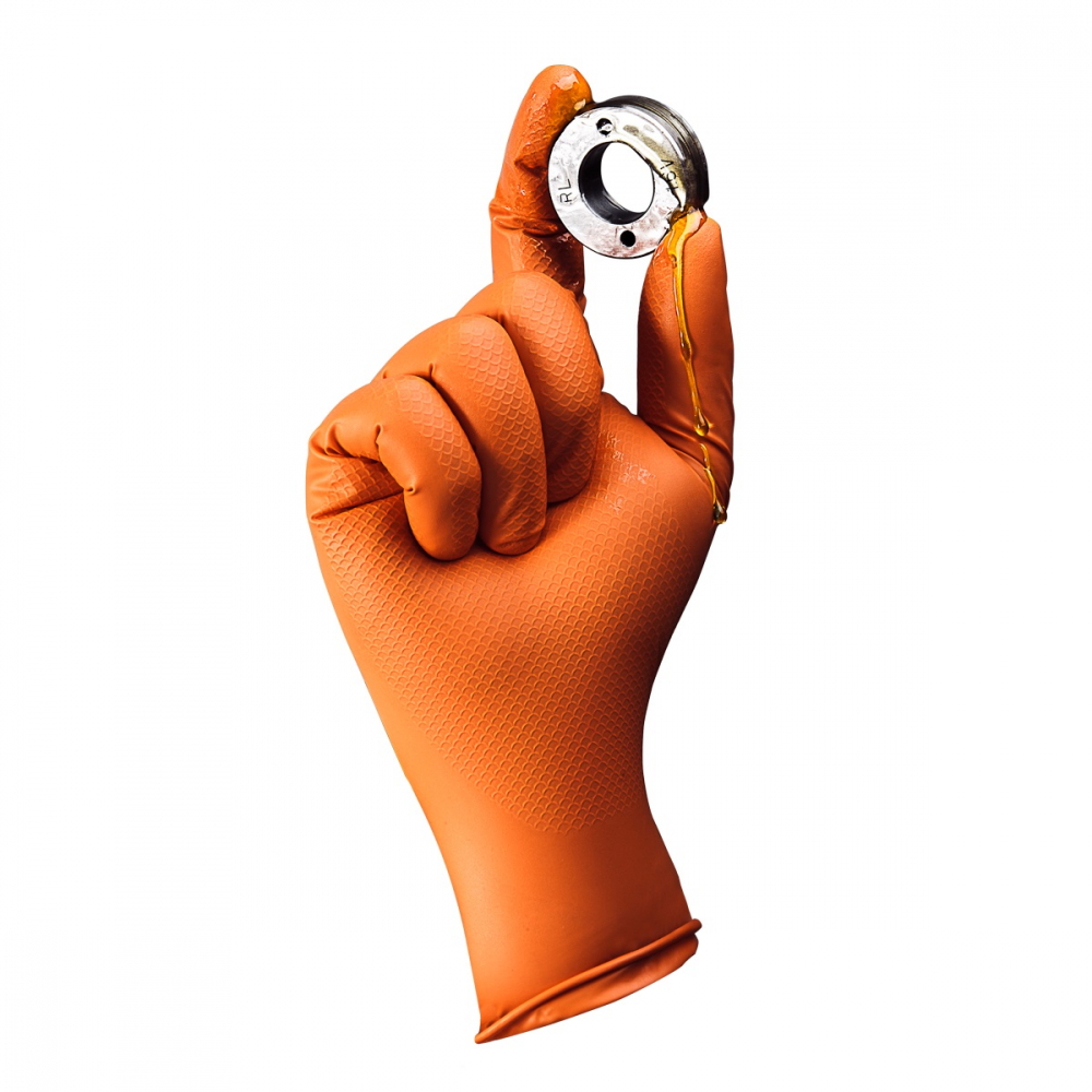 Купить Нескользящие одноразовые перчатки jeta safety jsn natrix оранжевые, размер l jsn 50 natrix or 09