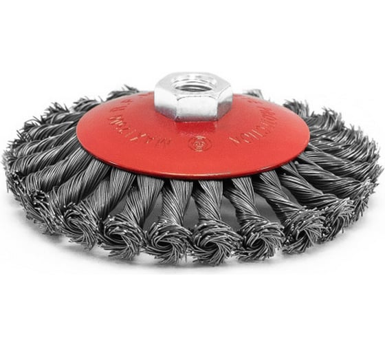 Изображение товара Щетка-крацовка коническая 125 мм, M14, стальная скрученная проволока Pobedit 2133425