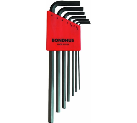 Изображение товара Набор из 7 черных ключей BONDHUS L 1.5-6mm 12192