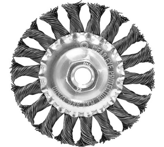 Изображение товара Щетка-крацовка плоская 100 мм, M14, стальная скрученная проволока Pobedit 2126310