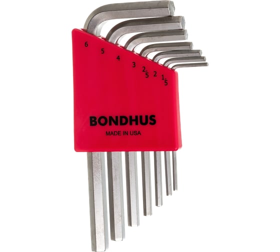 Изображение товара Набор из 7 хромированных ключей BONDHUS S 1.5-6mm 16292